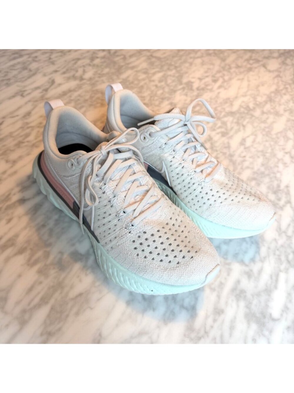Nike React Infinity Run Flyknit 2 Womens Running Shoes White Pink Size 9/40.5 - Picture 4 of 11